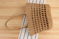 Bolso hecho a mano para mujer, bolsa de un hombro con tejido de hierba, estilo bosque, ocio, playa, novedad de Instagram - details 3