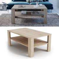 Mesa de sofá con estante, mesa de centro, mesa central, madera ecológica, diseño moderno, medidas: 100 x 60 cm - details 9