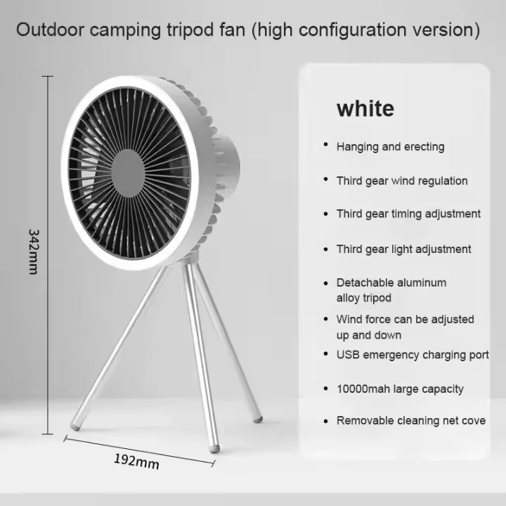 Ventilador eléctrico de escritorio recargable para acampada, circulador portátil inalámbrico de techo con Banco de energía - 1