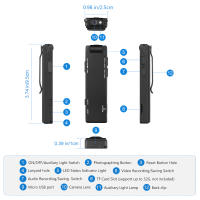 Mini cámara de acción Digital A3 con bolígrafo magnético, videocámara HD 1080P, grabadora de Audio y vídeo, compatible con tarjeta TF, linterna, Micro DV - details 16
