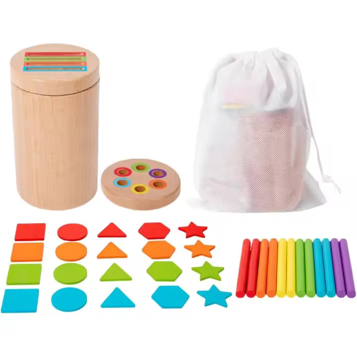 Juego de colores para niños, Juguetes para clasificar colores,Juguetes sensoriales de madera para niños pequeños y preescolares - 1