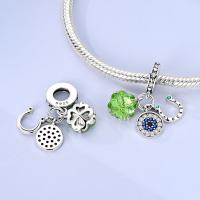 Abalorios de Plata 925 con Forma de Trébol de Cuatro Hojas, Ojos y Herradura, Compatibles con Pulseras Originales de Plata 925, para Mujer, Joyería, Manualidades, Regalos - details 2