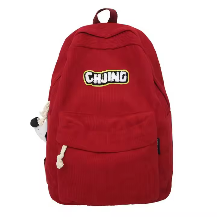 letras, pana, mochila, bolso escolar, pana, viaje, mochila, gran capacidad, ocio, fresco y dulce - 1