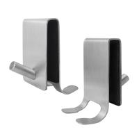 Gancho trasero para puerta de ducha de acero inoxidable, resistente al óxido, sin perforaciones, toallero para puerta de vidrio, colgador de albornoz antideslizante Simple - details 8