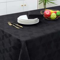 Mantel rectangular para el hogar Olanli, sábana de jacquard tejida de color banquete, estampado floral, mantel de poliéster gris - details 1