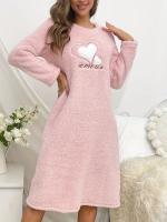 Camisón de manga larga para mujer, vestidos de forro polar, vestido Midi de felpa gruesa, camisa de noche peluda, Jersey, sudadera - details 3