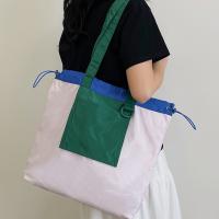 Bolso de compras plegable de color, bolso de bolsillo respetuoso con el medio ambiente de gran capacidad, bolso de mano con cordón impermeable reutilizable para niñas - details 13