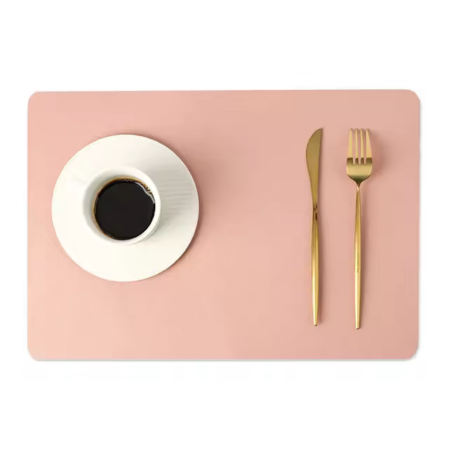 Mantel Individual nórdico de cuero para mesa, 4 Uds., resistente al calor, 43x30cm(1Pc) - 1