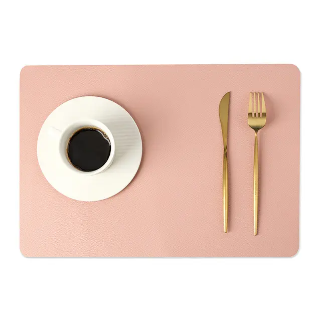Mantel Individual nórdico de cuero para mesa, 4 Uds., resistente al calor, 43x30cm(1Pc) - 1