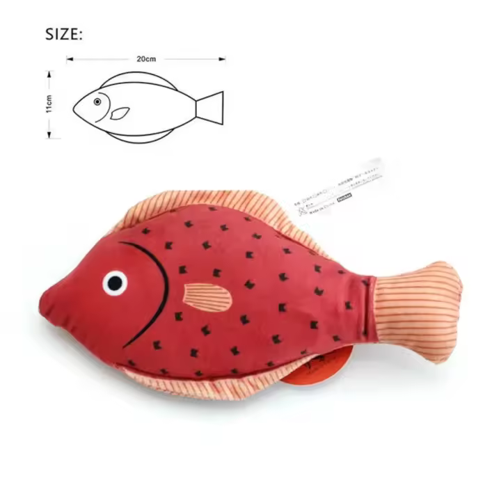 Juguete para Gatos Hierba Gatera 3D, Pescado Dorado, Gatito, Pescado de Almohada, Sonido Interactivo, Mordedura de Gato, Juguetes de Peluche - 1