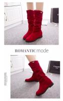 Nuevas botas de media pantorrilla de otoño e invierno para mujer, botas de caballero informales de tacón bajo con punta redonda para mujer, botas de mujer de terciopelo mate - details 32