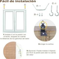 MEJORADA Cortina Persiana de Madera Incluye Accesorios, Estor de Bambú Enrollable para Ventana y Puerta(DIMENSIONES ANCHO X LARGO) - details 7