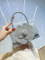 Bolso mujer 2025 nueva celebridad de Internet brillante diamantes de imitación rosa flor cadena pequeña bolsa cuadrada bolsa de mensajero portátil marea - details 10