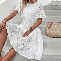 Vestido de Verano de Algodón Puro con Cintura Alta Estilo Casual Largo para Mujeres - details 0