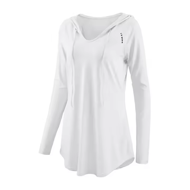 Traje de yoga deportivo para mujer, camisa holgada informal, chaqueta con capucha, mangas largas, secado rápido - 1