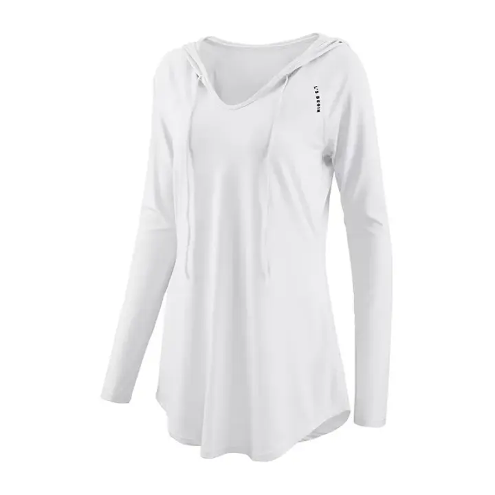 Traje de yoga deportivo para mujer, camisa holgada informal, chaqueta con capucha, mangas largas, secado rápido - 1