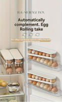 Caja de almacenamiento de huevos rodante para puerta lateral de refrigerador que ahorra espacio - Plástico duradero, no necesita pilas, compartimentos transparentes de 2 niveles para fácil acceso y organización de huevos, organizador de cocina y refrigera - details 0