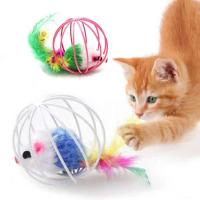 Ratón colorido popular en jaula, juguete para gatos dentro de arena, juguete interactivo para gatos - details 0
