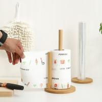 Base antideslizante, soporte para papel de cocina en rollo de madera, soporte de papel desechable Simple estable, soporte de pañuelos Vertical reutilizable para sala de estar - details 9