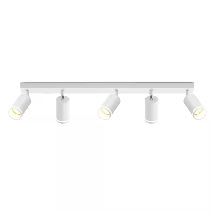 CBJKTX Plafón moderno de 5 puntos: Plafón blanco GU10 355 °   Focos interiores giratorios de metal para cocina - 1