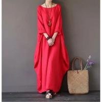 Elegante Vestido de Mujer con Cuello Redondo Diseño Único con Borda de Volantes Color Sólido - details 6
