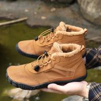 Botas de invierno para hombre y mujer, zapatillas antideslizantes para exteriores, para nieve, descalzas, cálidas, de piel, impermeables, para montañismo, escalada y senderismo - details 13