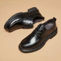 Nuevos zapatos de vestir con punta de acero de cuero de moda para hombres y zapatos formales casuales sólidos de goma Oxford - details 0
