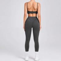 Ropa deportiva de gimnasio reforzada para mujer, traje de yoga de entrenamiento para mujer, ropa deportiva gris café 2024 - details 9
