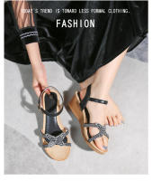 Nuevas sandalias de moda con diamantes de imitación, versión coreana, plataforma y tacón de cuña para mujer - details 36
