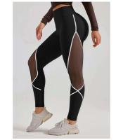 Pantalones de malla con cierre de color para mujer, pantalones deportivos altos con cintura elástica para gimnasio, yoga y levantamiento de cadera - details 5