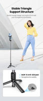 UGREEN Bluetooth5.1 trípode/palo Selfie soporte 750mm extendido 10m Bluetooth obturador remoto Universal para IOS Android - details 7