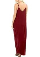 Vestido largo suelto de color sólido para mujer - details 3