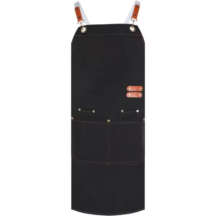 Delantal Cocina, Delantal Cocina Hombre, Delantal Cocina Mujer, Delantal ajustable, adecuado para cocina, restaurante, cafetería, bistró, como regalo, etc. Lona de tela (negro) - 1