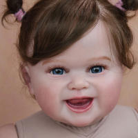 Juguete de bebé Reborn de silicona con piel de pintura 3D para niña, muñeca de Arte de princesa sonriente realista de 55 CM con vena, colección de casa de juegos - details 9