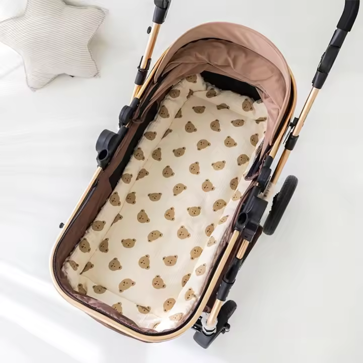 Cojín para cochecito de bebé con patrón de dibujos animados, cojín para asiento de bebé, accesorios para cochecito, alfombrilla para cochecito, forro para asiento de coche - 1