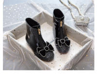 Nuevas botas de cuero de terciopelo para bebé, botines cortos de princesa de cristal - details 17