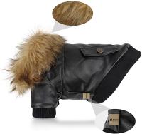 ATUBAN Leather Dog Coats Waterproof Dog Winter Coat Puppy Jackets for Small to Medium Dogs clothes for pets dog clothes winter - details 2