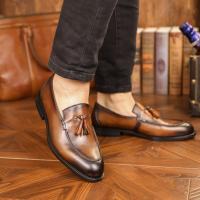 Zapatos de cuero de alta gama, mocasines casuales de negocios, talla extra grande para un pie - details 20