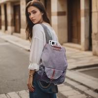 Mochila de lona para mujer, versátil y bolso de hombro a la moda, mochila cruzada multifuncional de estilo Retro para mujer - details 2