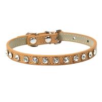 Collar colorido brillante con diamantes de imitación para mascotas, correa de cuero PU para el cuello, seguro para gato, perro, suministros suaves para mascotas, accesorios XS/S - details 3
