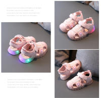 Sandalias planas con luces LED para niños y niñas, zapatos informales luminosos de araña, zapatos deportivos transpirables de verano para bebés - details 9
