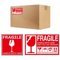 50 Uds. Etiquetas adhesivas de embalaje de advertencia para productos, mango frágil o cuidadosamente plegado, grande, 15cm x 9cm, 10cm x 10cm - details 0