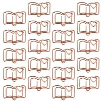 20 clips de papel de acero inoxidable con forma de libro de animales para estudiantes y oficina - details 4