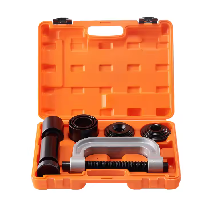 SucceBuy Kit de prensa de rótula, juego de herramientas de alta resistencia de 10 piezas, prensa en C para vehículos 2WD y 4WD, kit de reparación de automóviles, acero, negro - 1