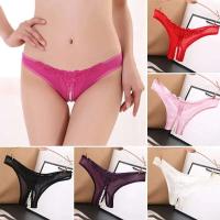 Tangas exóticas abiertas de perlas Ence sin entrepierna para mujer, ropa interior sexy, cuentas Mase - details 8
