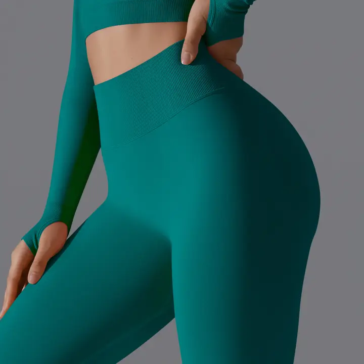 Pantalones deportivos para mujer, malla y caderas cansadas, nalgas color melocotón, cómodos pantalones de yoga desnudos de cintura alta - 1