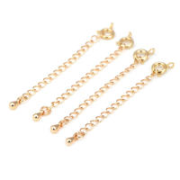 Cadenas de latón de Color dorado de 18K con extremo de gota, cadenas extensibles con cierres redondos de resorte, suministros de joyería Diy de alta calidad para mujer - details 29