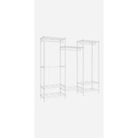 SONGMICS Armario de tela, armario portátil con barras para colgar, perchero, plegable, guardarropa, para dormitorio, estudio, 140 x 43 x 174 cm, gris RYG02GY - details 20