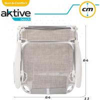 62262 - Pack de 2 sillas plegables multiposición para playa, jardín, terraza o camping beige, Medidas 64x11x64cm, 4 posiciones, con cojín en el cabecero, Incluye asa de transporte, Ibiza X2 - details 6