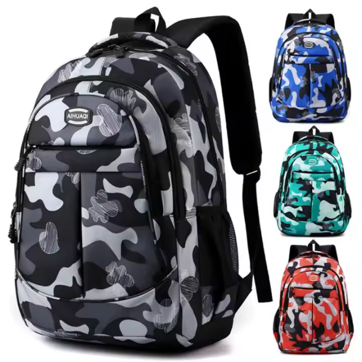 Nueva mochila escolar para niños, mochila de nailon de gran capacidad para estudiantes, mochila de viaje para adolescentes, niños y niñas, para acampar al aire libre - 1